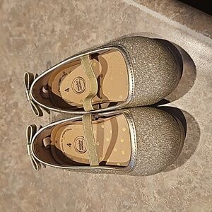 Baby gold glitter dress shoes size 4